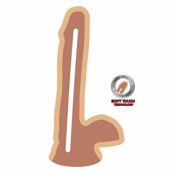 GET REAL - DUAL DENSITY DILDO 17 CM CON TESTÍCULOS NATURAL - Imagen 3