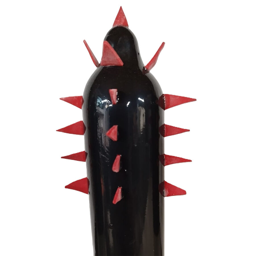 CONDOMERIE - PRESERVATIVO DECORATIVO PINTADO A MANO CACTUS NEGRO