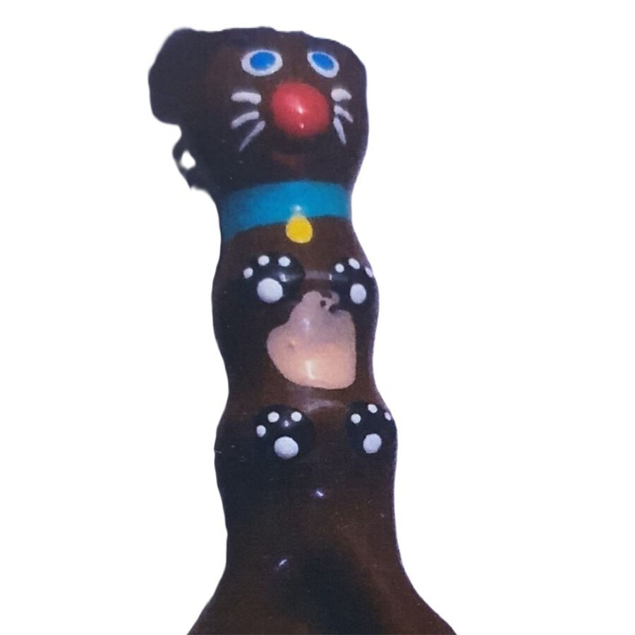 CONDOMERIE - PRESERVATIVO DECORATIVO PINTADO A MANO PERRO SALCHICHA MARRÓN