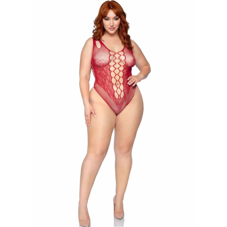 LEG AVENUE - 81641X BODY TIRANTES SIN COSTURAS BURDEOS TALLA 1X/2X - Imagen 4