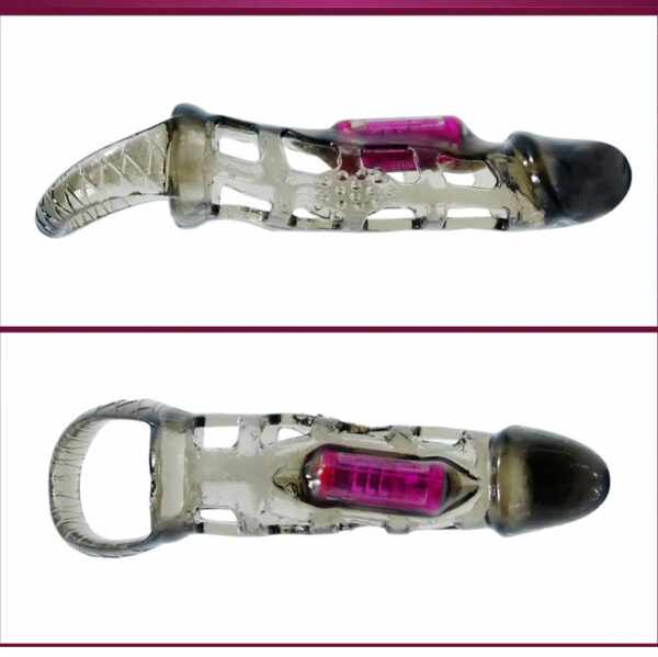 BAILE - FUNDA EXTENSORA PENE CON VIBRACIÓN Y STRAP 13.5 CM - Imagen 3