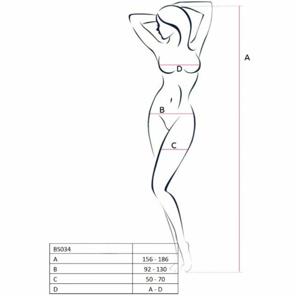 PASSION - WOMAN BS034 BODYSTOCKING ROJO TALLA ÚNICA - Imagen 2