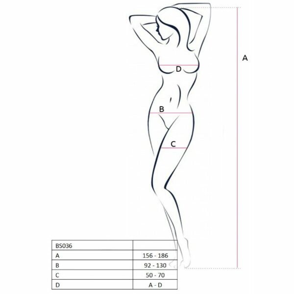 PASSION - WOMAN BS036 BODYSTOCKING BLANCO TALLA ÚNICA - Imagen 2