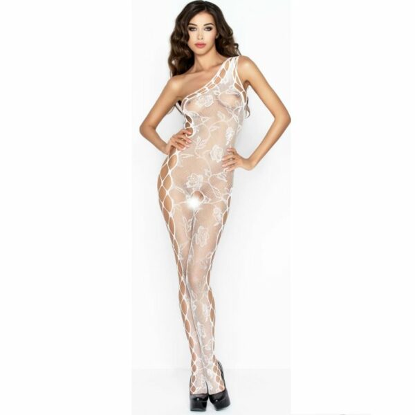 PASSION - WOMAN BS036 BODYSTOCKING BLANCO TALLA ÚNICA